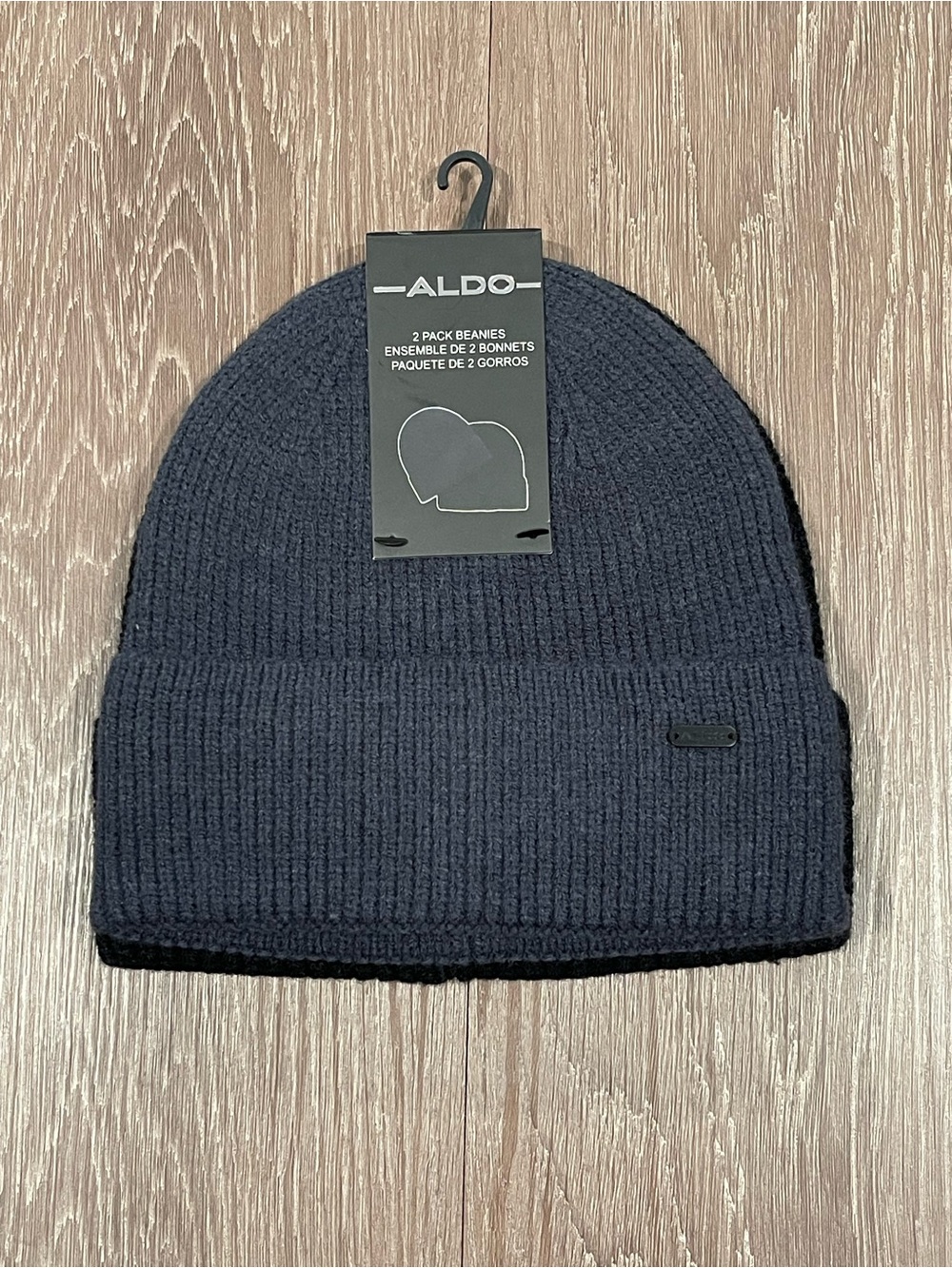 Aldo Men's 2 Pack Ribbed Cuffed Beanies